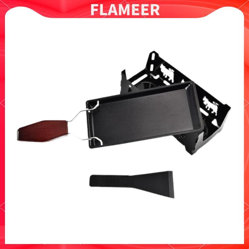 Nến Phô Mai Raclette Mini Inox Có Tay Cầm Thìa BBQ Phô Mai