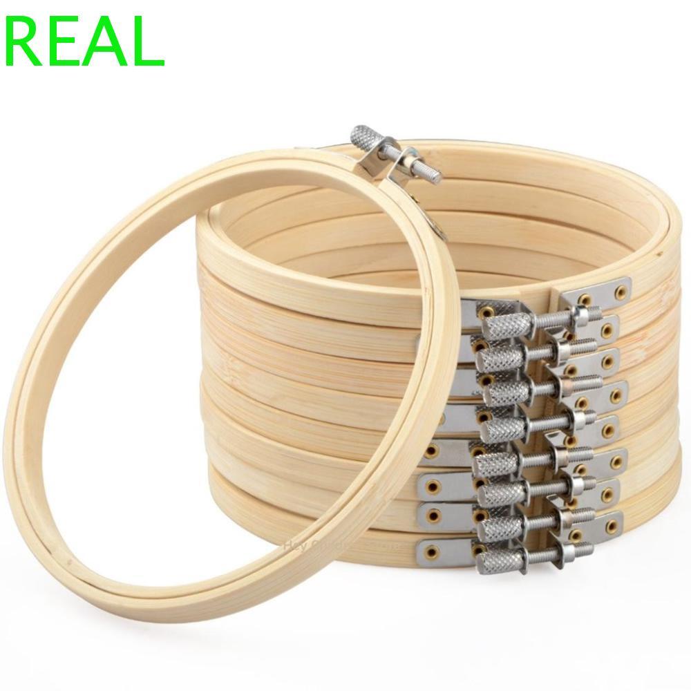 REAL Bộ Thêu Đa Kích Cỡ Tùy Chọn 10-40cm Vải Nghệ Thuật Thêu DIY Retro Tre Chất Liệu Cross Stitch Ph