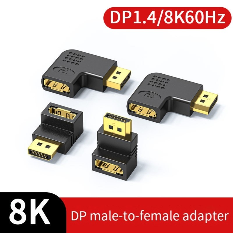 Bộ chuyển đổi góc phải 90 độ Orangesea 8K DP sang DP Đầu nối nam sang nữ Bộ mở rộng cho PC Laptop TV