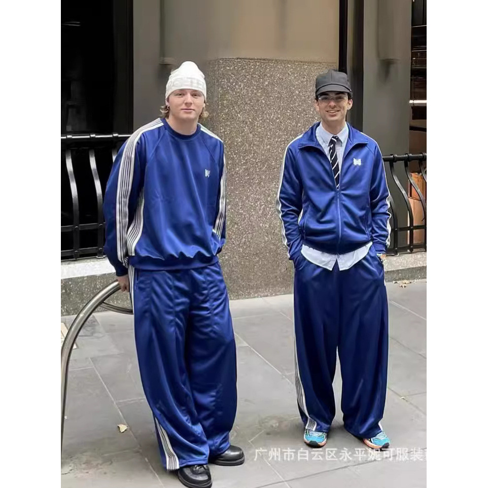 UWII Needles Track TrackSportsSuit Butterfly Zipper Jacket and Striped Ribbon Pants Sports Suit