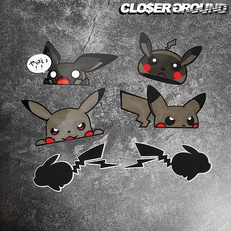 Pikachu Cartoon Automobile Sticker Bumper Stickers Paper Car Window Stickers Dark Pikachu Bumper Sti