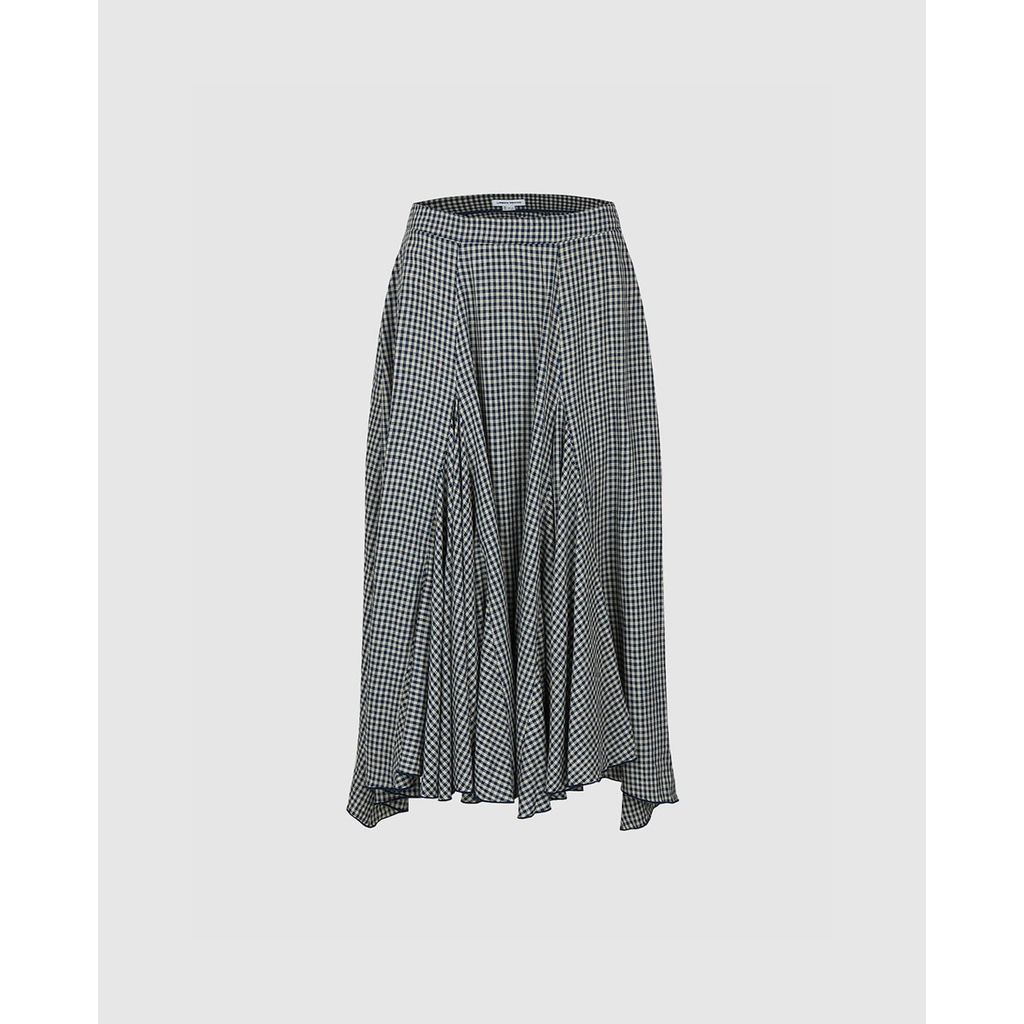 URBAN REVIVO - Chân váy chữ A midi xếp li kẻ caro UYL560037-LA3