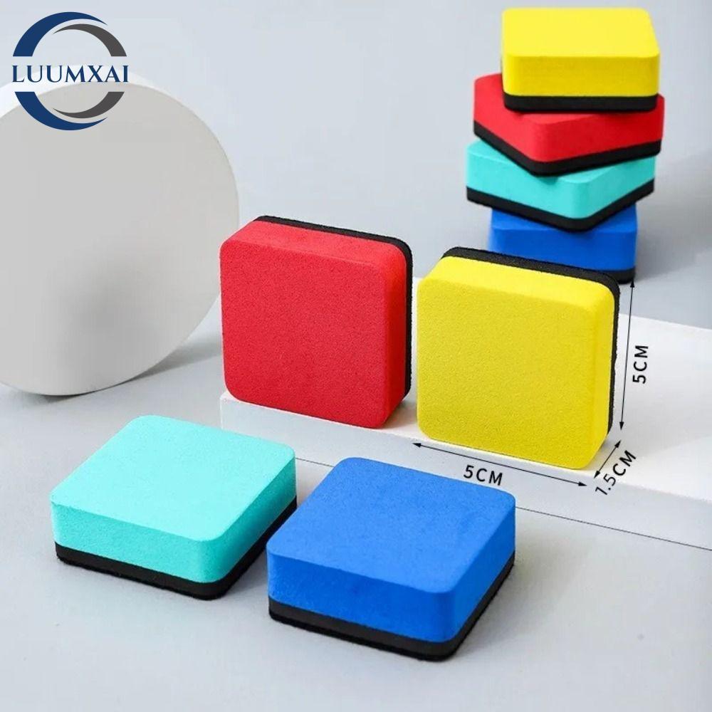 LUUMXAI Whiteboard Dry Eraser, Vuông Nhiều Màu Bảng Trắng Tẩy, Hoạt Hình Marker Cleaner Văn Phòng Tr