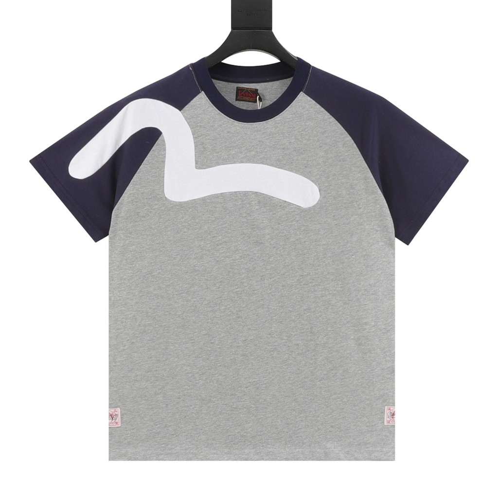 Evisu Áo Thun Cổ Tròn Tay Ngắn Nam Nữ, Đáy Bên Trong Rời Ren, Phong Cách Xuân Mới