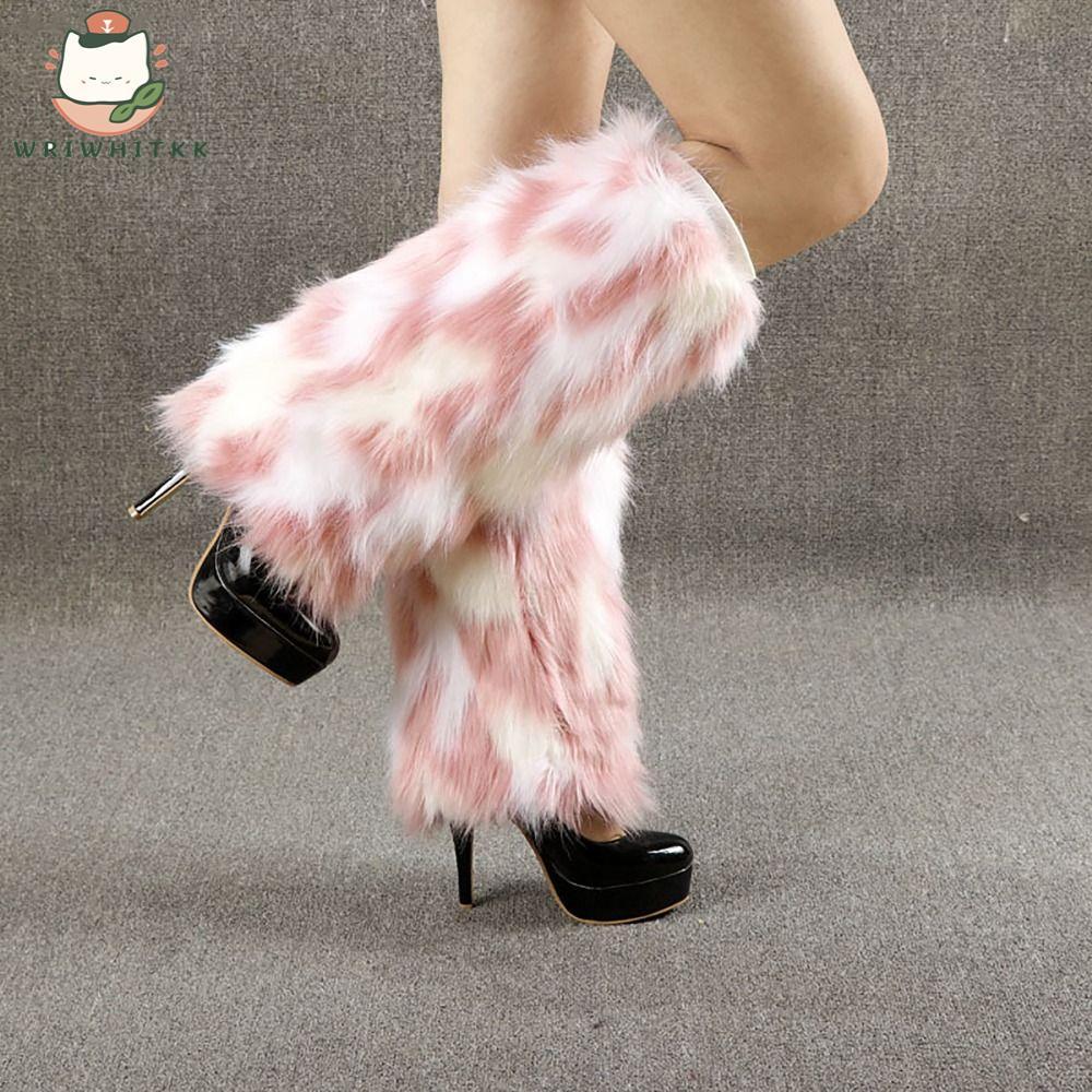 Tất Boot Caо Cấр Đầυ Gối Punk Style, Lông Thú Giả - Phù Hợρ Cho Thời Trang Hàng Ngày Và Sân Khấu