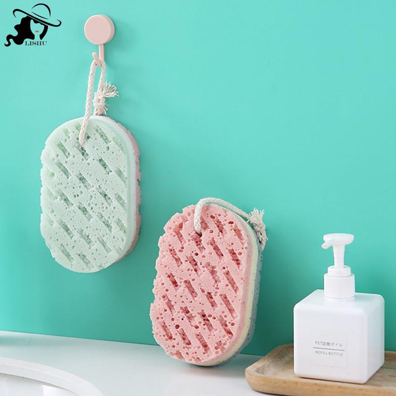 LISHU Bath Sponge Brush Tắm Skin Clean Massage Soft SPA Foam Dead Skin Remover th