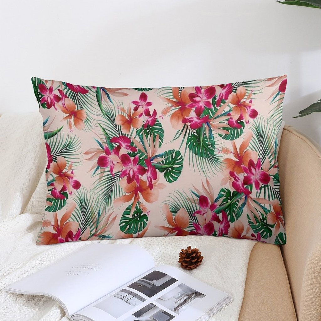 Hoa 60 * 60cm 70 * 70cm Gối in hình nhung nổi | Cảm ứng sang trọng, nổi bật cho gối ném lá rừng mưa 
