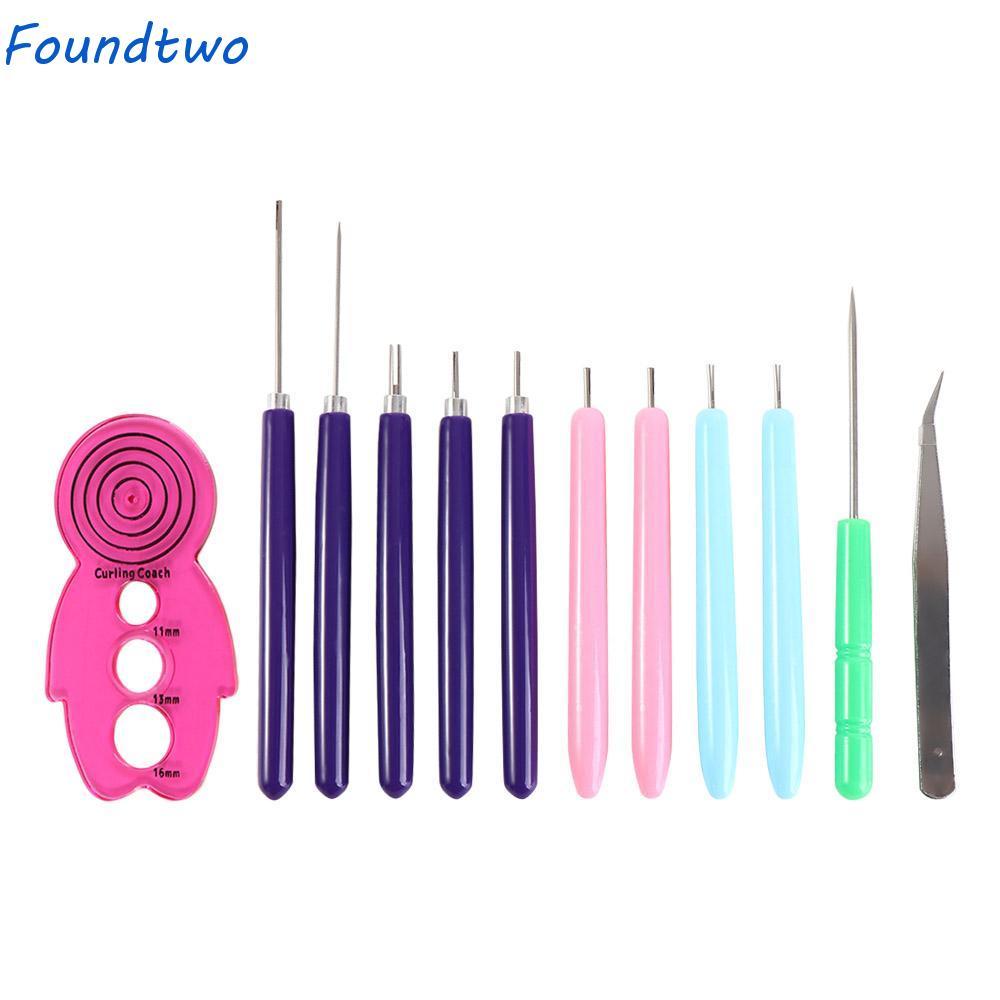FOUNDTWO 12 Bộ Kim Quilling, Giấy Thủ Công Đa Kích Thước Giấy Quilling Dụng Cụ, Dải Giấy Uốn Giấy Qu