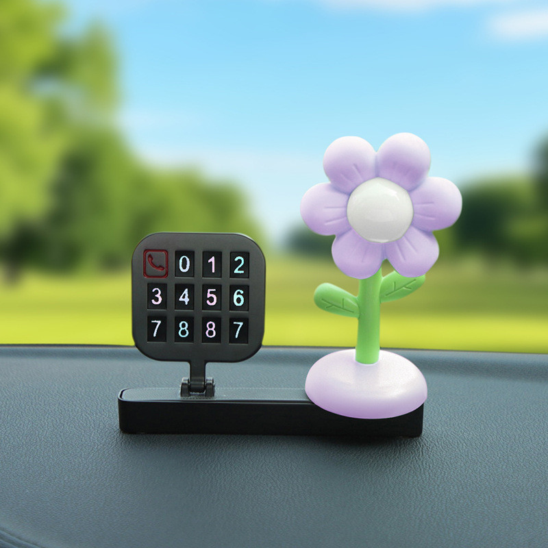 Cute Creative Flower Light Parking Number Plate Love Heart Light Car Moving Number Plate Car Hidden 