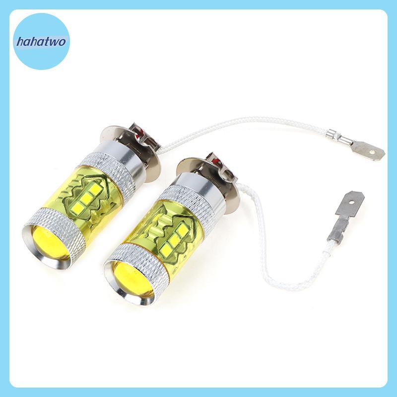 Ha 2 Chiếc Đèn LED Sương Mù 12-24V H3 80W 16 SMD Đèn LED Ô Tô Sương Mù Màu Vàng Cao Cấp VN