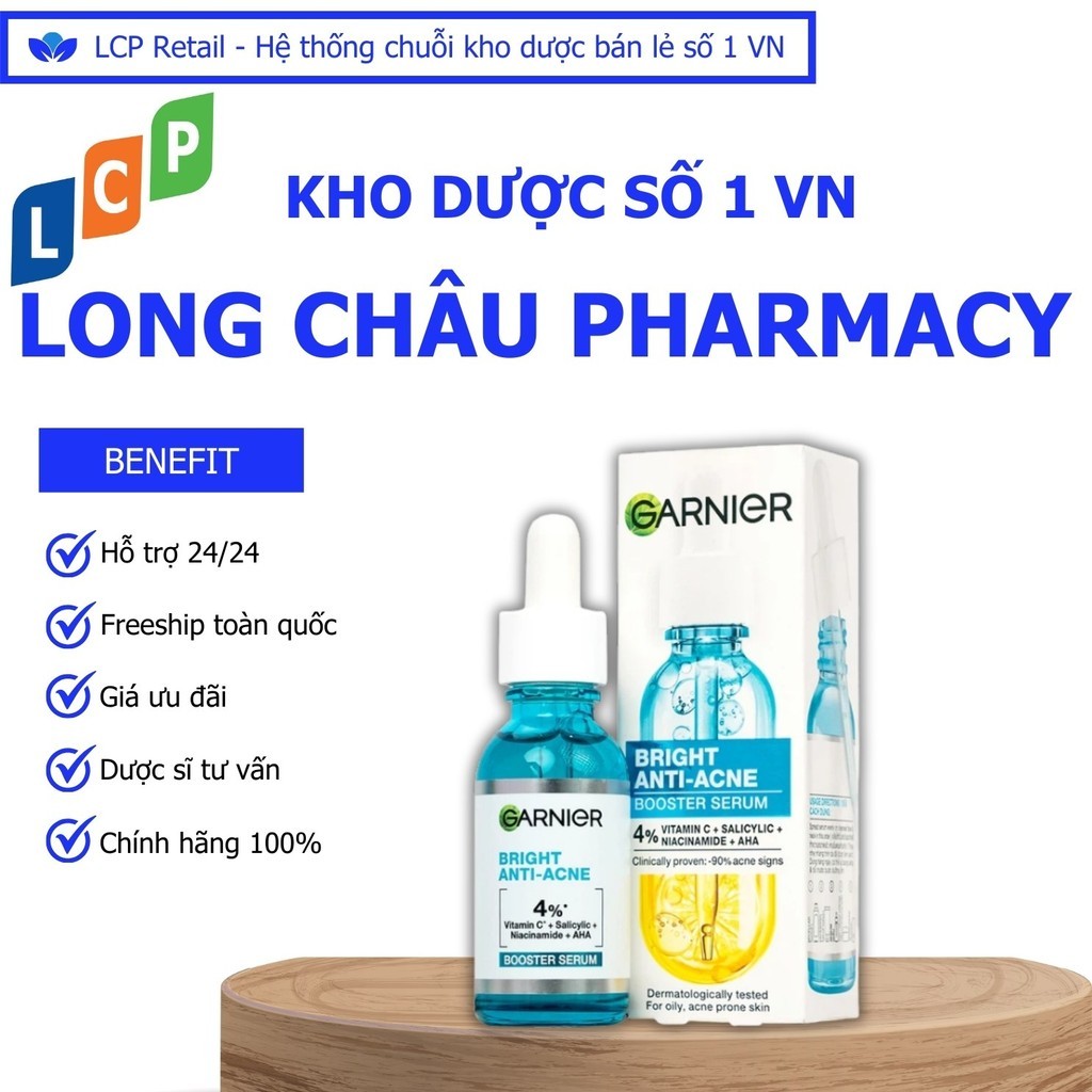 Dưỡng chất hỗ trợ cải thiện mụn sáng da Garnier Skin Naturals Bright Complete Anti-acne Booster Seru