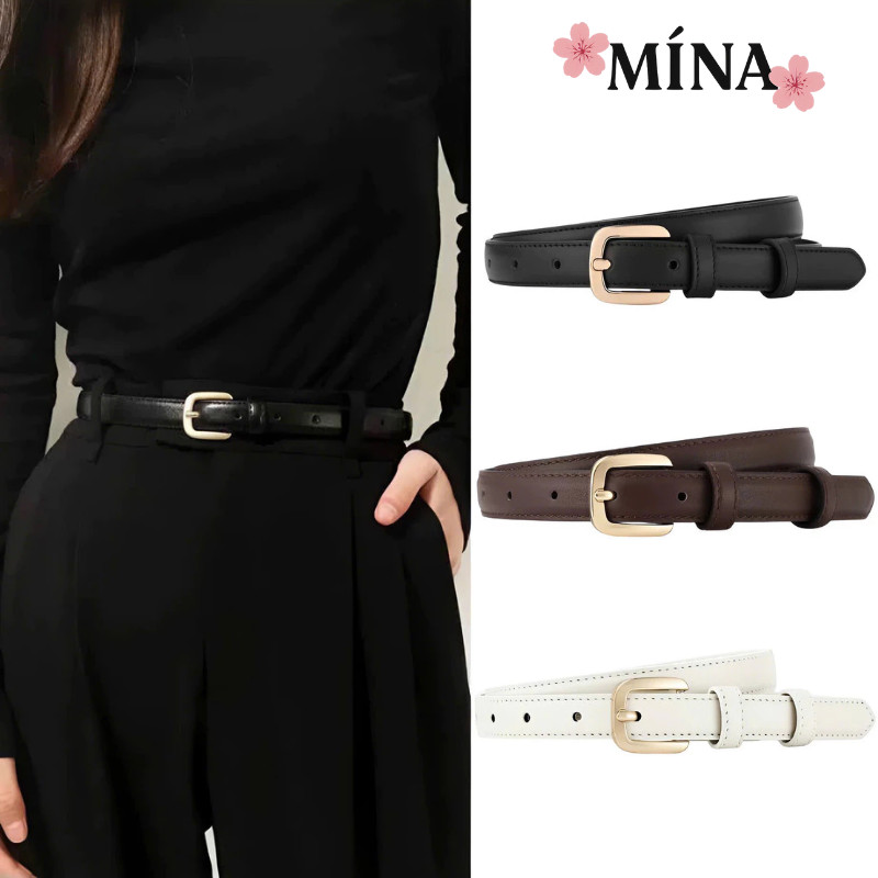 Thắt Lưng Nữ Khóa Chốt Vuông Phong Cách Retro (91pu)