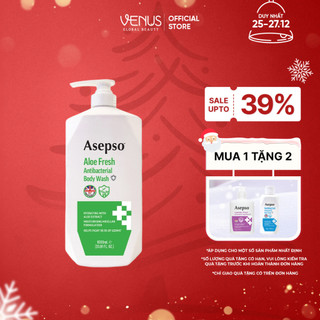  Sữa tắm kháng khuẩn ASEPSO sạch sâu cấp ẩm Chiết Xuất Nha Đam 1000 ml 