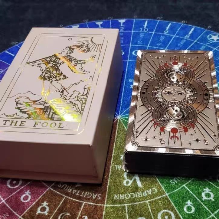 Witte Novice Tarot Tarot Card với phân tích đầy đủ Bộ dành cho người mới bắt đầu Full Set Gold Foil 