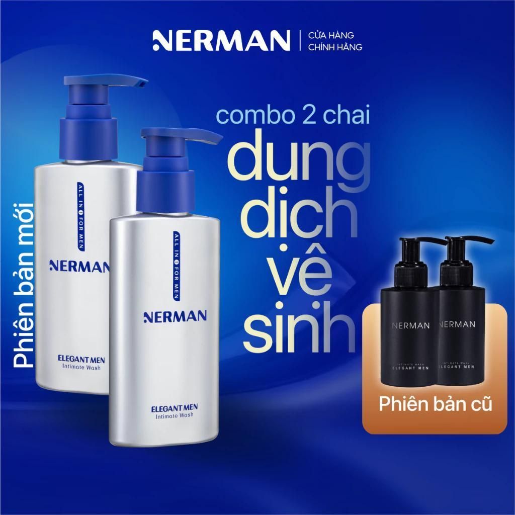 Combo 2 chai Dung dịch vệ sinh nam giới Nerman Elegant Men Nerman hương nước hoa 100ml