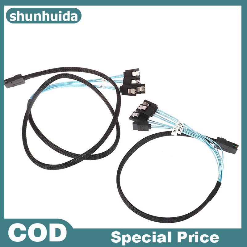 Cáp Shunhuida SAS SATA Mini-SAS SFF-8087 Đến 4 Cáp SATA Mini SAS 4i SFF8087 36P Đến 4 Cáp SATA 7P 12