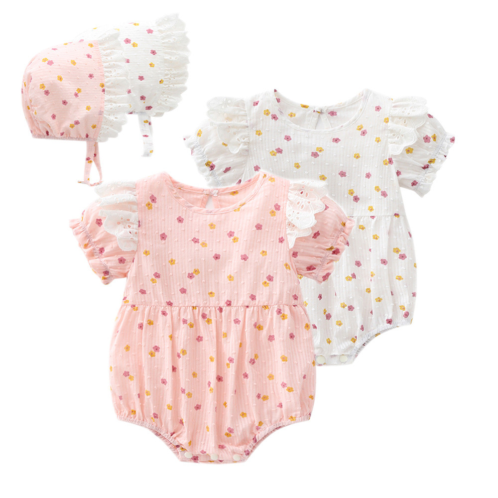 Baby Rompers Thin Summer Clothing Floral Triangle Rompers Baby Girl Rompers Fresh Baby Romper BBys