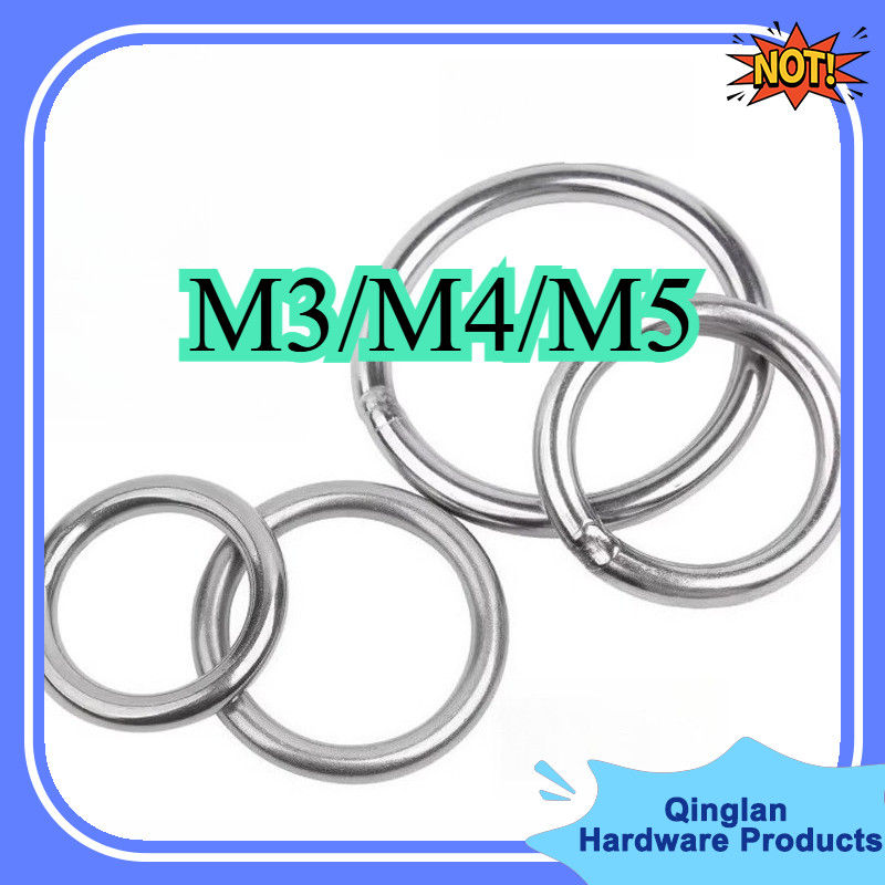 Vòng chữ O hàn rắn bằng thép không gỉ 304, vòng thép nâng, vòng kết nối võng yoga, vòng kéo tay thú 