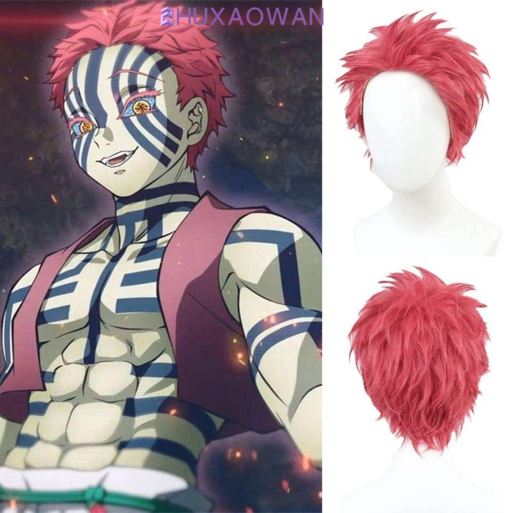 Tóc giả cosplay Akaza Demon Slayer chống nhiệt, mềm mịn tự nhiên