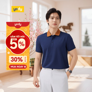  Áo thun polo nam YODY trơn basic vải cotton pique thoáng mát bền màu MCPO25A517 