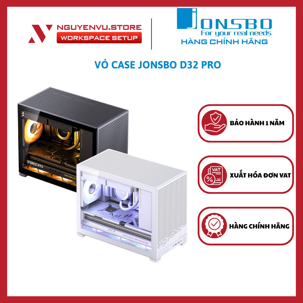 Vỏ case Jonsbo D32 PRO, Chất liệu thép SPCC bền bỉ, Phù hợp main Micro-ATX & Mini-ITX - Hàng Chính H