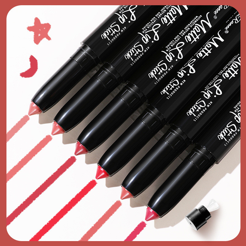 Son môi Bút Matte Velvet Matte Female Lipstick Pen Bean Paste Rose with Sharpening Lip Liner