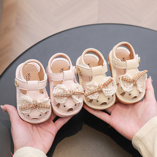 Dép Sandal Bé Gái Đính Nơ Ren Dễ Thương M11– Dép Tập Đi Mềm Nhẹ Chống Trượt Cho Bé (Size 15-20)