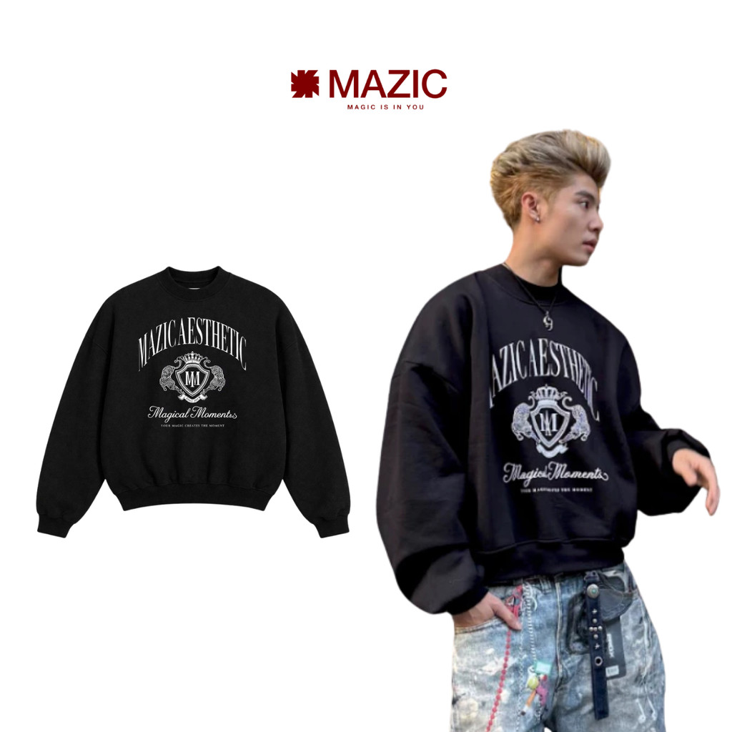 SW01 - "MAZIC" SWEATER NỈ BÔNG LEOPARD BLACK AESTHETIC SWEETSHIRT