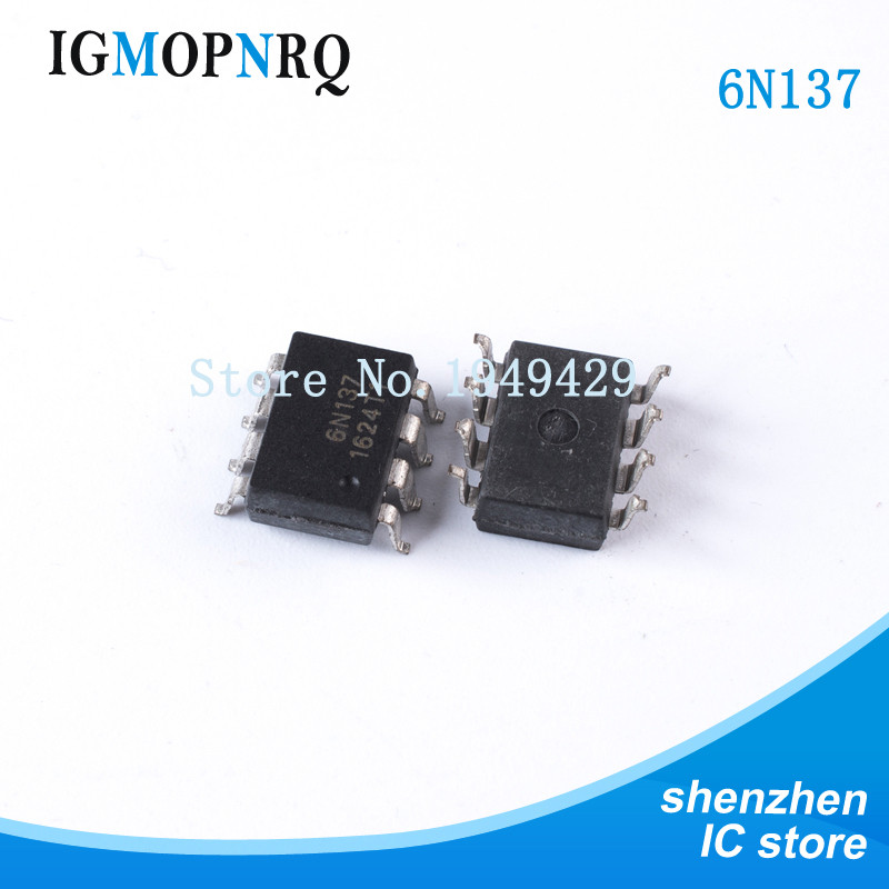 10 CÁI 6N137S SOP8 6N137 Bộ ghép quang tốc độ cao Tốc độ cao 10MBd LogicGate Đầu ra Mới