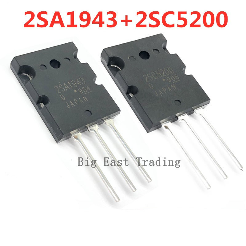5 đôi (5 chiếc 2SA1943 + 5 chiếc 2SC5200) TO-3PL A1943 C5200 PNP NPN 15A 230V 150W Bộ khuếch đại côn