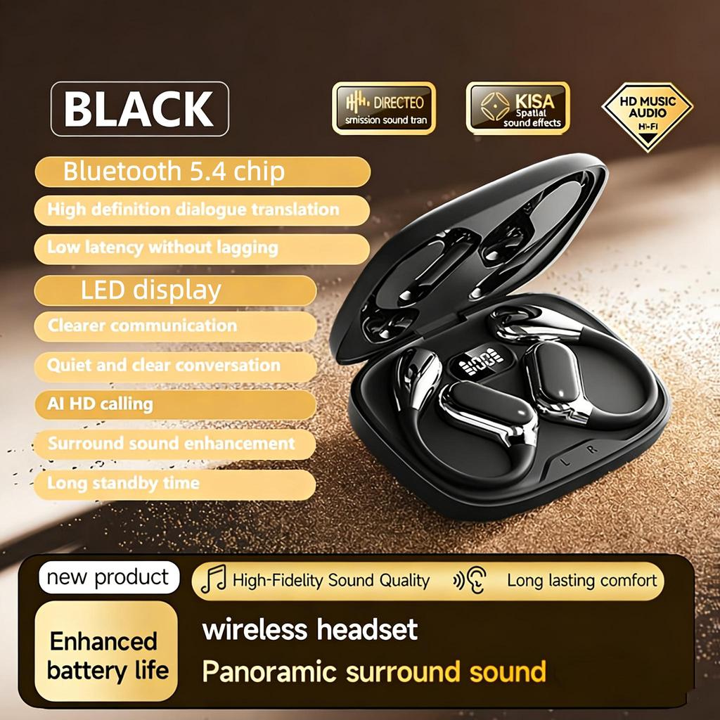 Tai nghe hình dạng mở Bass Boost Bluetooth 5.4 Tai nghe thể thao không dây OWS