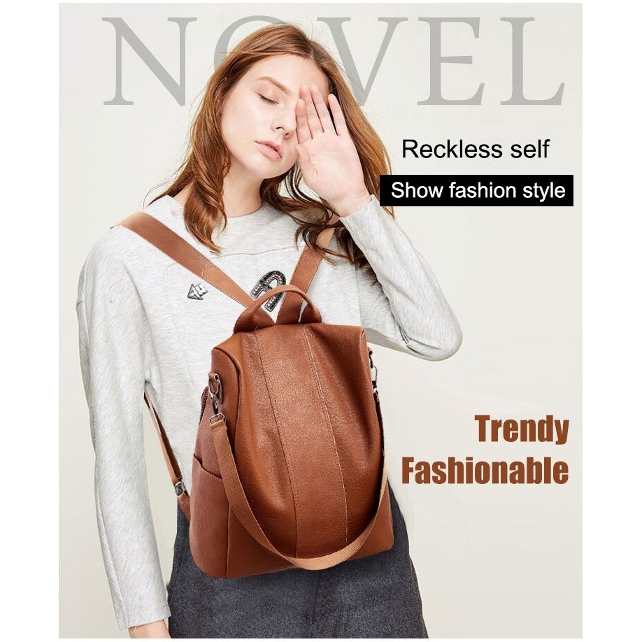 【Anti-Theft Protection】  New Women's Casual Backpack Korean Style Large Capacity Simple Design Backp