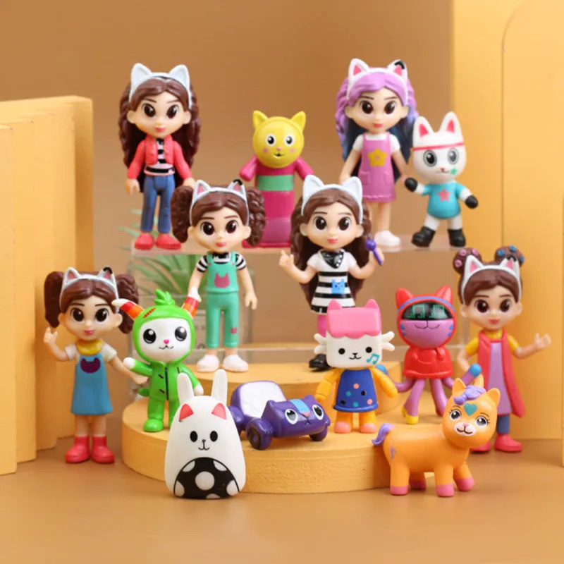 Gabbys Nhà Đồ Chơi Búp Bê Mèo Cười Figura Ôm Bé Gái Gabby Magic House Nhân Vật Hành Động Trang Trí G