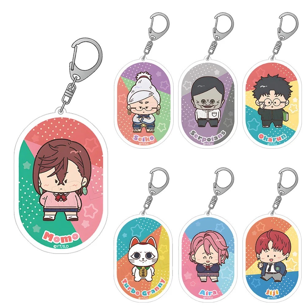 Móc khóa Anime Dandadan mô hình Chibi Momo Okarun Seiko Turbo Granny Aira Jiji Mica Acrylic trang tr
