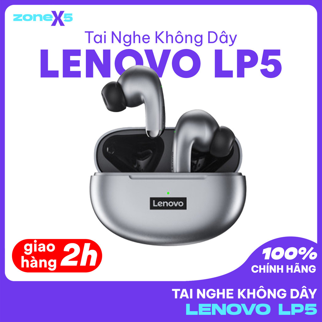 Tai nghe Bluetooth Lenovo LP5 TWS Không Dây, Độ Trễ Thấp, Chống Nước IPX5, Mic HD, BT 5.0 Cho Gaming