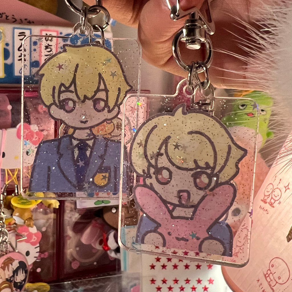 Ouran High School Host Club Anime Keychain Suou Tamaki Acrylic Key Chain Man Honey