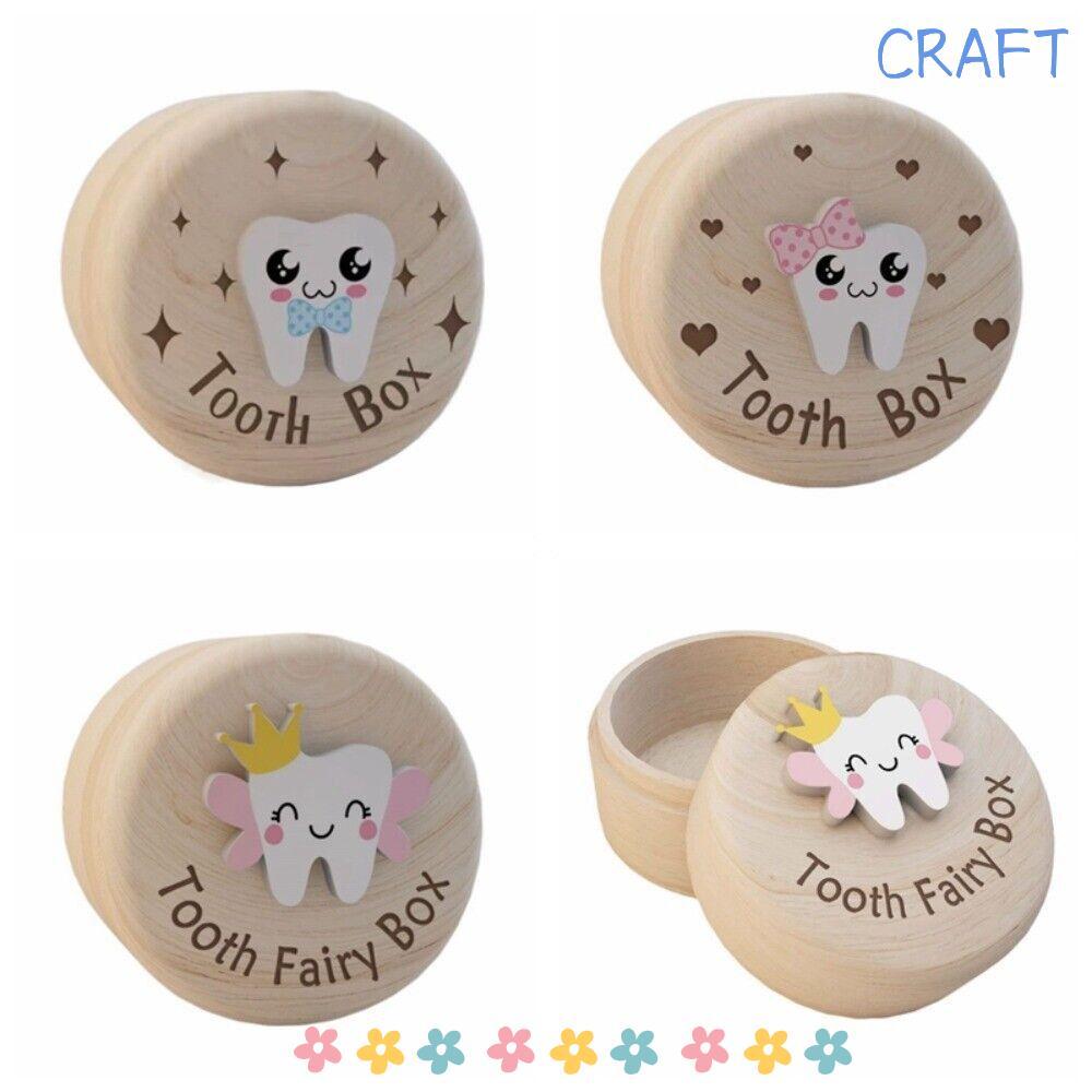 CRAFT Umbilical Cord Box, Quà tặng tiết kiệm bằng gỗ Dụng cụ sắp xếp răng sữa, Hộp đựng răng thu thậ