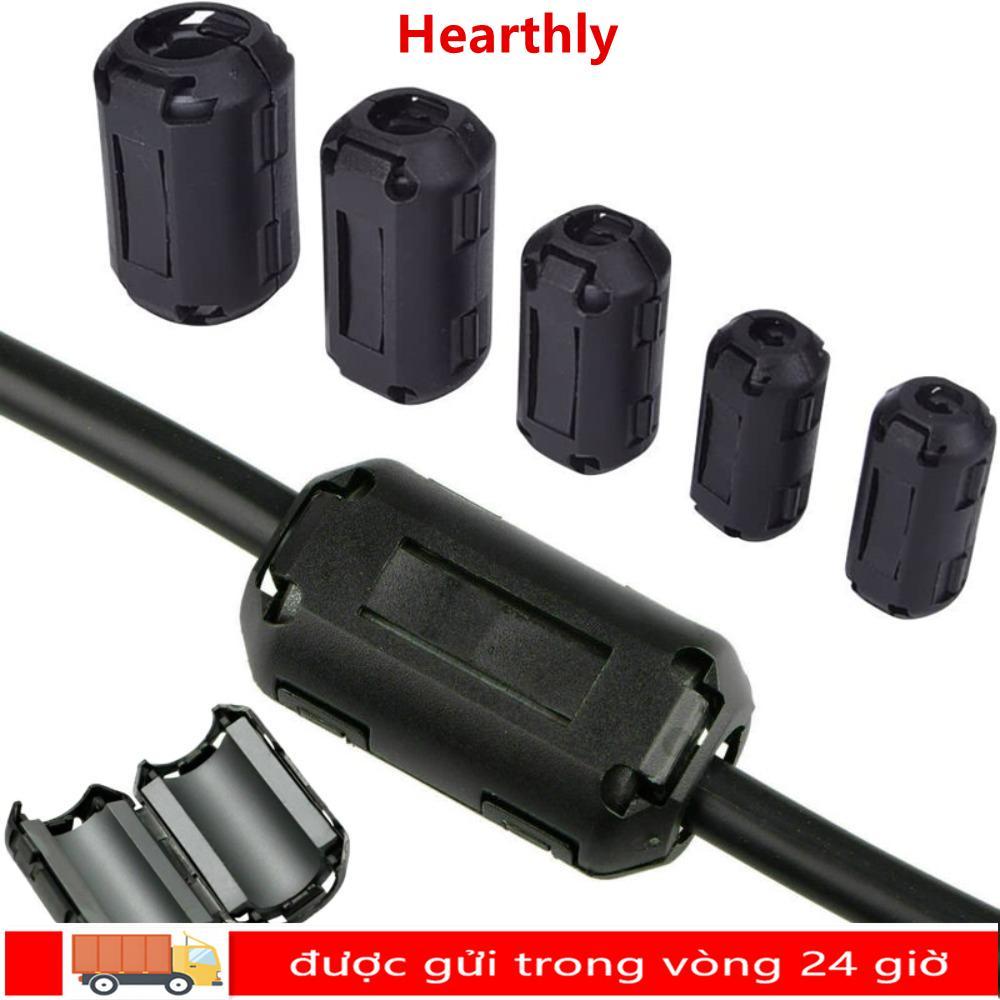 HEARTHLY Choke Coil EMI RFI Tiếng ồn, Kẹp hạt Ferrite lõi vòng chống nhiễu màu đen, Kẹp lọc loại Sna