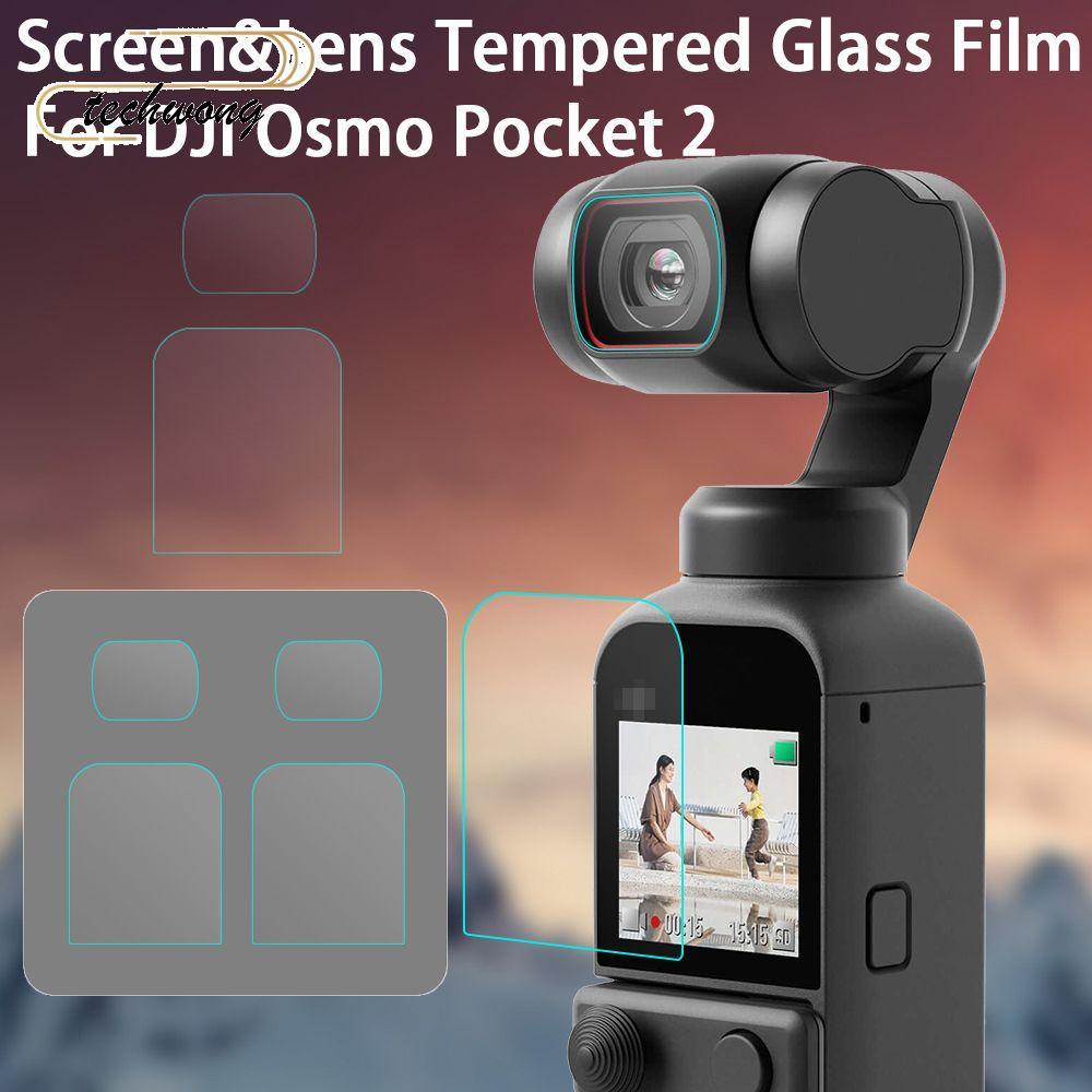 TECHWONG 1 / 2 Bộ Bảo Vệ Màn Hình Bảo Vệ Camera 9H Cho DJI Osmo Pocket 2