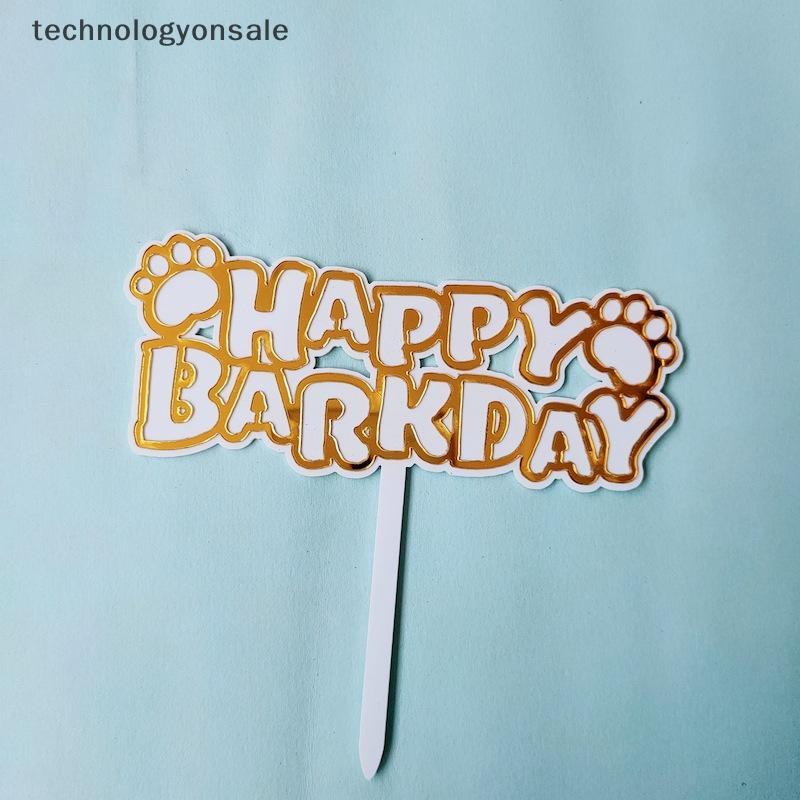 [Tech] Pet Dog Acrylic Bánh Sinh Nhật Toppers It 's My Barkday Print Cake Trang Trí Boutique