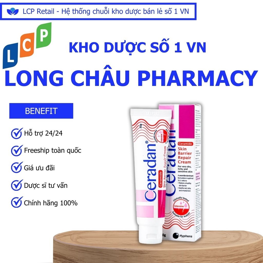 Kem dưỡng ẩm Ceradan Ceramide Skin Barrier Repair Cream dành da khô, da kích ứng (30g)