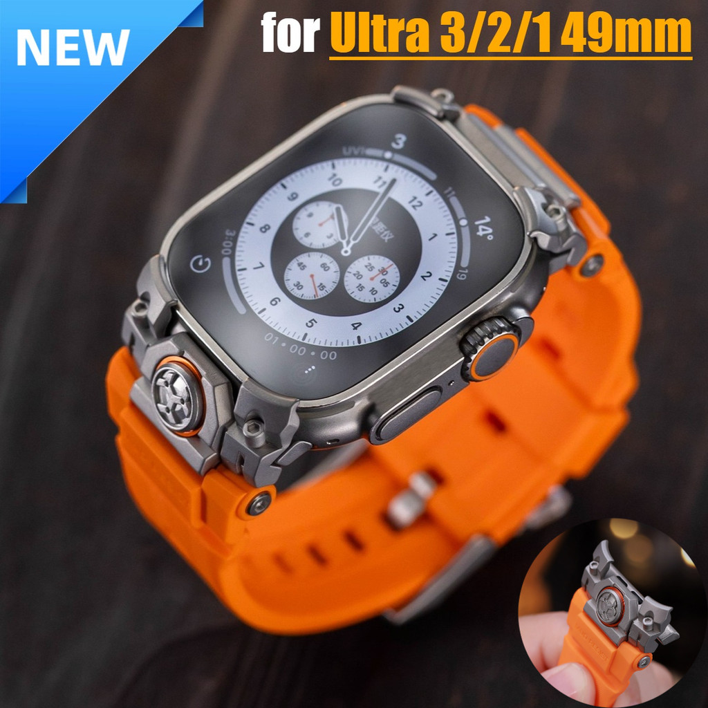 Dây đeo nam cao su thể thao titan chống va đập cho Apple Watch Ultra 3 49mm IWatch Series Ultra 3 2 