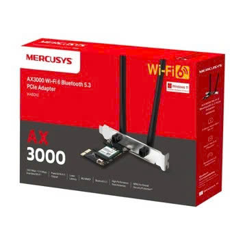 Card thu Wifi 6 + Bluetooth 5.3 Mercusys MA80XE AX3000 Chính hãng (2 anten)