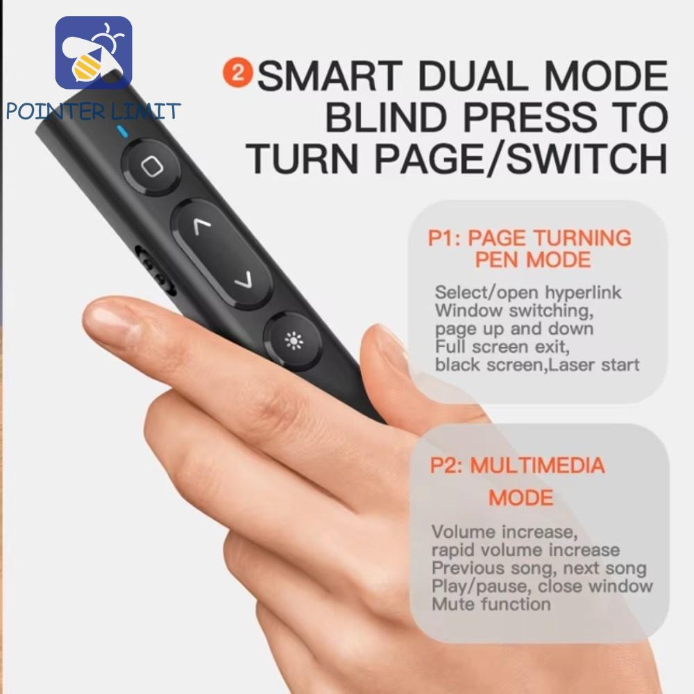 Con trỏ trình bày giới hạn POINTER cho PPT, Bút điều khiển điểm nhấn trượt màu trơn, Bộ thu đầu kép 