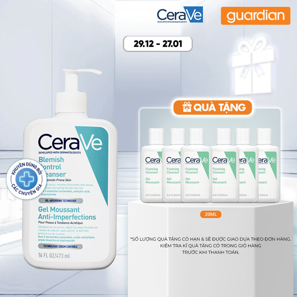 Sữa Rửa Mặt Giảm Mụn CeraVe Blemish Control Cleanser 473Ml | Guardian Việt Nam