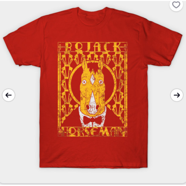 Áo thun cổ chữ O 100% cotton họa tiết BoJack Horseman màu đỏ, phù hợp cho nam