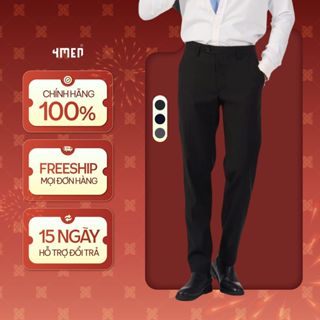  Quần tây âu nam co giãn 4MEN QT058 form slimfit Hàn Quốc ống ôm đẹp vải cao cấp không nhăn 3 màu đen xám xanh đen 