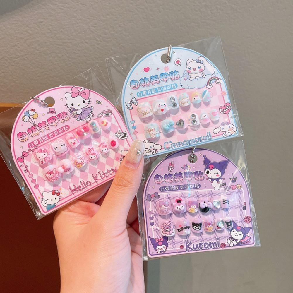 [TOTO] Miếng dán móng tay cho trẻ em Phim hoạt hình dễ thương Sanrio Kuromi Art Sticker Nails Peel-o