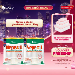  Combo 2 Sữa bột giảm Protein Nepro 1 900g - VitaDairy 