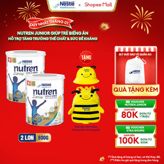   Tặng Balo  Bộ 2 Sữa Bột NESTLÉ NUTREN JUNIOR Thụy Sĩ Với Công Thức BIG Hỗ Trợ Tăng Trưởng Cho Bé 800G 